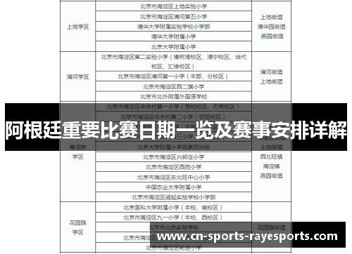 阿根廷重要比赛日期一览及赛事安排详解 阿根廷重要比赛日期一览及赛事安排详解